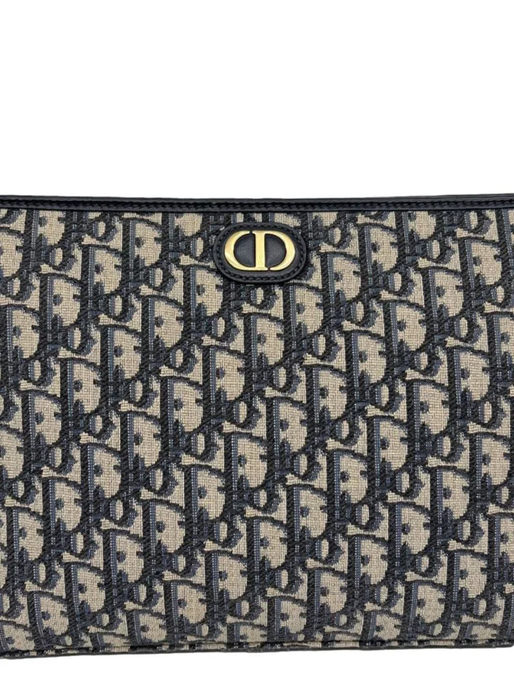 Christian Dior 30 Montaigne Oblique Dior Monogram Canvas Pouch Navy Blue